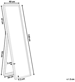 Stojace zrkadlo 40 x 140 cm medené BRECEY Beliani