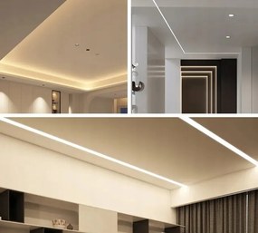 BERGE LED hliníkový profil zapustený 2m - sada