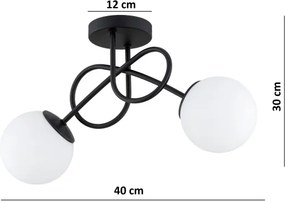 Brilagi - Prisadený luster MILO 2xE27/60W/230V čierny