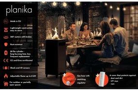 Planika Faro GAS - Vonkajší plynový krb 142x36 cm 8kW šedá + ochranný kryt