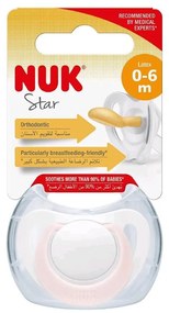 Dojčenský latexový cumlík NUK Star 0-6 m ružový