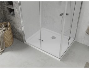 Mexen Lima Duo, sprchový kút 90 (dvere) x 80 (dvere) cm, 6mm číre sklo, chrómový profil + SLIM sprchová vanička biela 5cm + chrómový sifón, 856-090-080-01-02-4010