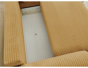 Menčestrová rozkladacia rohová pohovka v horčicovej farbe (pravý roh) Lucien – Bobochic Paris