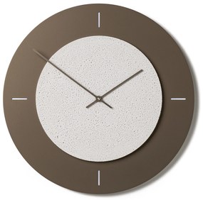 Nástenné betónové hodiny CLOCKIES s kovovým ciferníkom, 44cm, okrúhle, biele