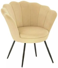 LuxuryForm DESIGN Kreslo FREY VELUR s čiernymi nohami - medové