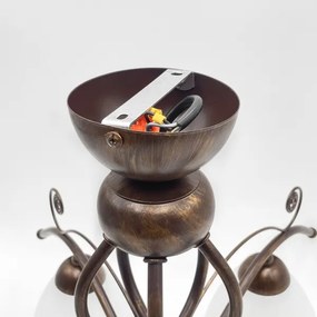 Prisadený luster RETRO 5xE27/60W/230V bronz patina