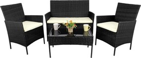 CH Súprava ratanového nábytku - čierna