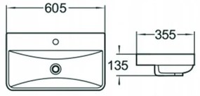 Mexen DAGNA UMÝVADLO, 60x35 CM, BIELA, 21996000