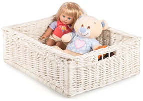 Prútená zásuvka bielená Fole II.š. 28 x hl. 40 x v. 22(cm)