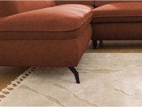 Ženilková rohová pohovka v terakotovej farbe (ľavý roh/do L) Marbeya – Ropez