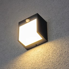 Brilagi-LED Vonkajšie nástenné svietidlo so senzorom TERNI LED/12W/230V antr. IP44