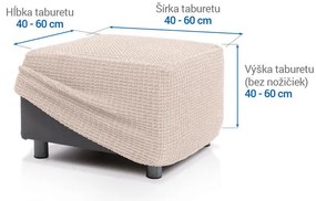 Super strečové poťahy RUBINIA smotanová taburetka (40 - 60 cm)
