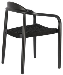 Čierna záhradná stolička z eukalyptového dreva Kave Home Glynis