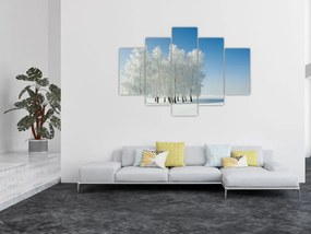 Obraz zasneženej krajiny (150x105 cm)