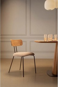 Béžová/v prírodnej farbe čalúnená jedálenská stolička Olimpia – MOME