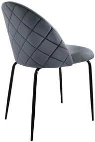 Jedálenská stolička FARGO zamatová, čierna / grafitová