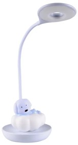 PLX LED stolná lampa pre deti MARYLAND, 2,5W, pes, modrá
