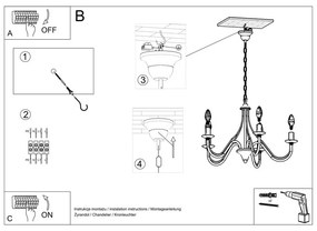 Čierne stropné svetlo Sollux Floriano 7