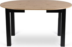 Vintino Jedálenský okrúhly stôl AMFORA dub artisan/čierny 102–142 cm