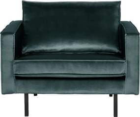 BePureHome Rodeo zamatové dizajnové kreslo - Zelenomodrá