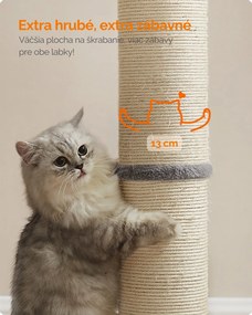 Škrabadlo pre mačky, SIMBA, 50x40x85cm, šedá/béžová Feandrea