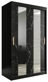 Skriňa Marmur Pole 120 čierna/mramor čierna