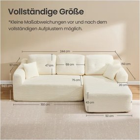 Modulárna rohová sedačka LCS184WD01 krémová