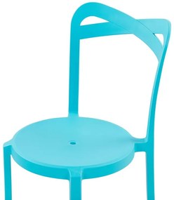 Záhradná súprava stola a 4 stoličiek biela/modrá SERSALE / CAMOGLI Beliani