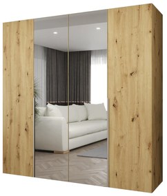 Šatníková skriňa 200 cm Alice 2 (dub artisan + kašmír). Akcia -20%. Vlastná spoľahlivá doprava až k Vám domov. 1126169