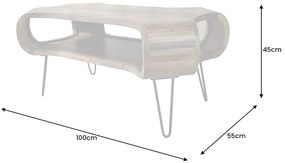 Dizajnový konferenčný stolík Lorelei 100 cm Sheesham