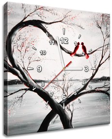 Gario Obraz s hodinami Vtáčia láska Rozmery: 60 x 40 cm