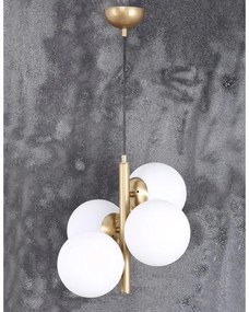 Biele/v zlatej farbe závesné svietidlo so skleneným tienidlom ø 15 cm Forte – Squid Lighting