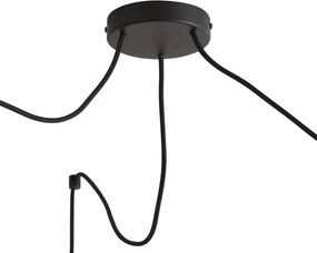 Retro závesná lampa červená s čiernou 3-svetlá - Monti