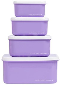 A Little Lovely Company - súprava štyroch desiatových škatuliek - jednorožce a dúha