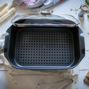 Elo 89940 Pekáč so sklenenou pokrievkou a aróma úchytom Duo Vital 40 x 26 cm