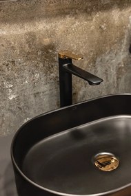 Laveo Desna, umývadlo na dosku 500x350x120 mm, čierna matná, LAV-VUD_B250