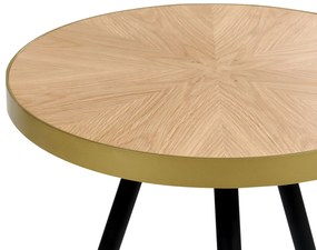 Odkladací stolík svetlé drevo/zlatá RAMONA Beliani