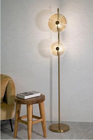 Stojacia lampa v zlatej farbe so skleneným tienidlom (výška 170 cm) Venice – Mauro Ferretti