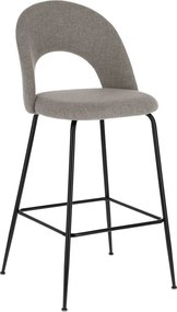 Sivé čalúnené barové stoličky v súprave 4 ks (výška sedadla 63 cm) Mahalia – Kave Home