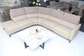 žiadna značka Moderný rohový gauč ALESSIA - prírodná koža + Relax