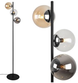 Stojacia lampa Paris, 3x sklenené tienidlo (mix 3 farieb), B/CH