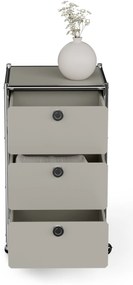 Kovová kancelárska skrinka »CN3« so zásuvkami, svetlosivá