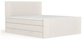 Béžová boxspring posteľ s úložným priestorom 200x200 cm Bergamo – Maison de Rêve