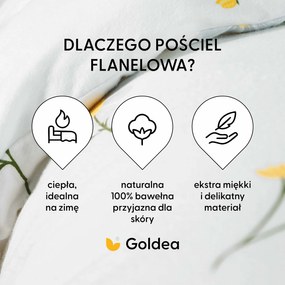 Goldea flanelové posteľné obliečky - harmanček 140 x 200 a 70 x 90 cm