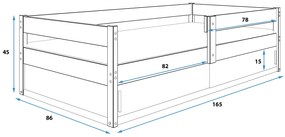 Posteľ HUGO 160x80cm - Borovica