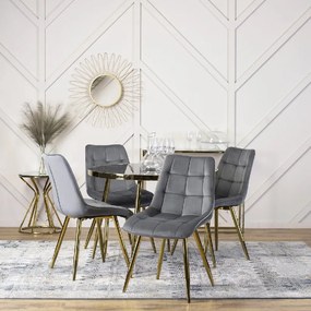 PROXIMA.store - Čalúnená jedálenská stolička CARO FARBA: sivá