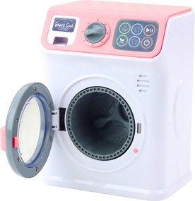 LEAN Toys Detská práčka Otáčanie bubna Svetelné zvuky Biela a ružová