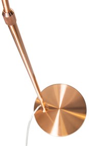 Moderná oblúková lampa medená s bielym tienidlom - Arc Basic