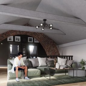 Sollux SL.1110 - Luster na tyči ARTEMIS 5xE14/40W/230V čierna