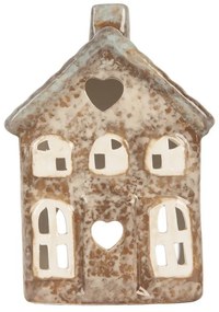 Zelený keramický domček na čajovú sviečku Lamont  - 9*6*13 cm